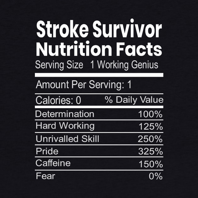 Stroke Survivor Nutrition Facts Funny Gift by OriginalGiftsIdeas